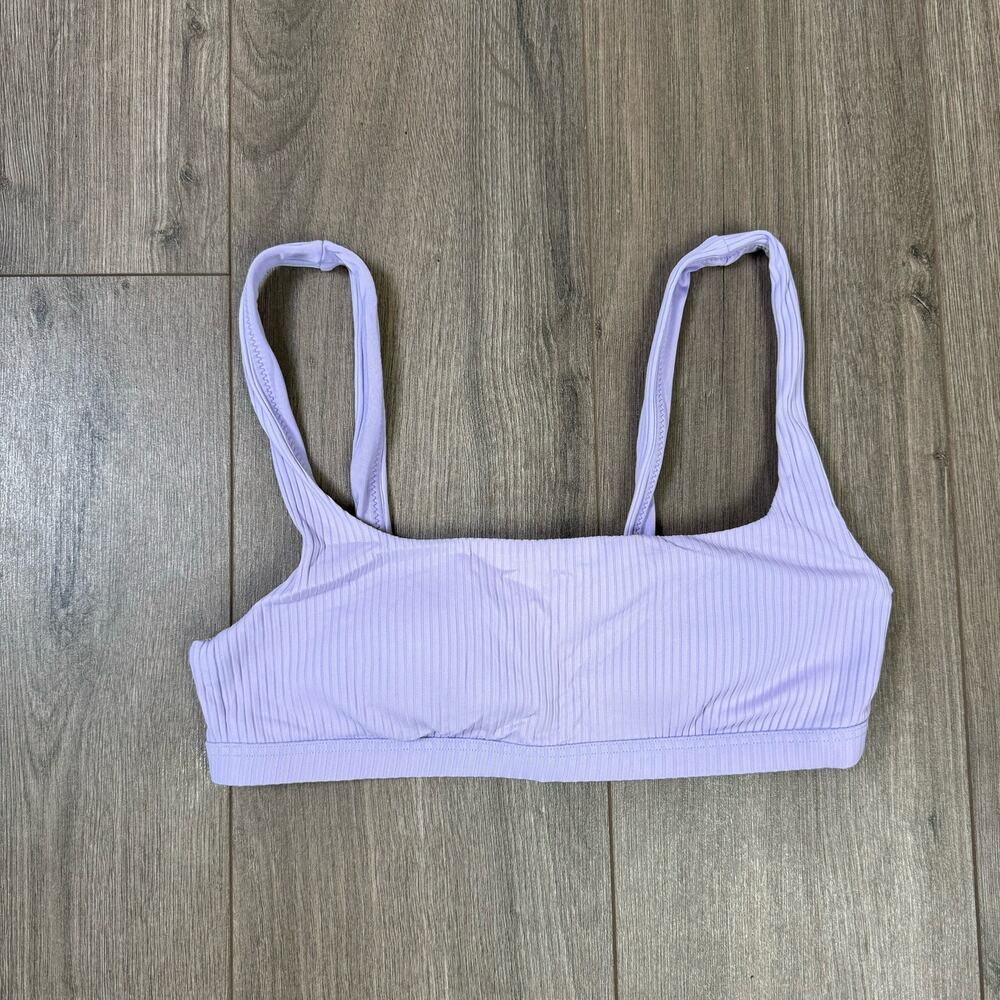 Madewell Ribbed Square Neck Lavender Bikini Top Swimsuit US Women's S